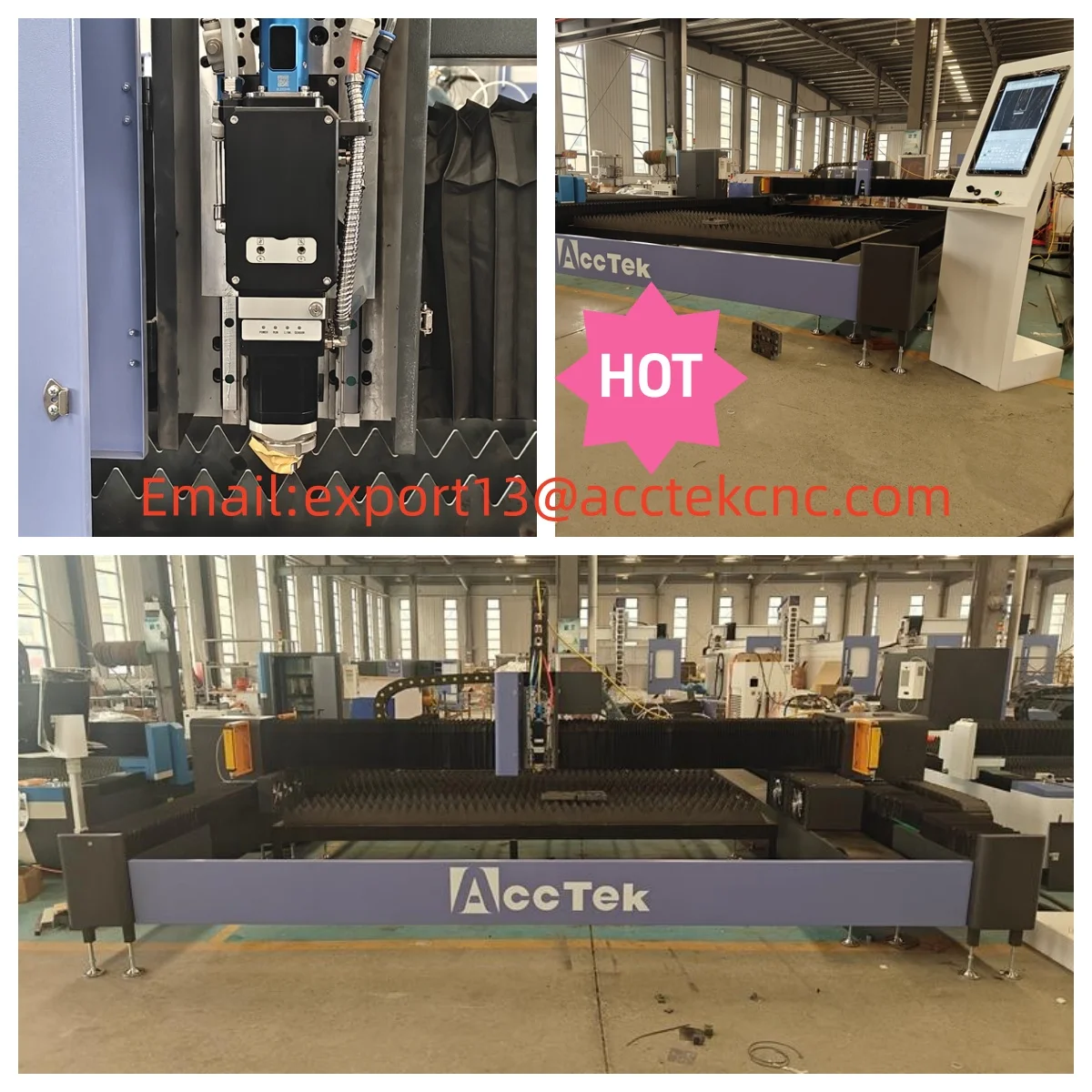 ACCTEK 20000W AKJ3060F Max Fiber Metal Laser Cutting Machine for 50mm Carbon Steel Ground Rails Laser Cutting Machine
