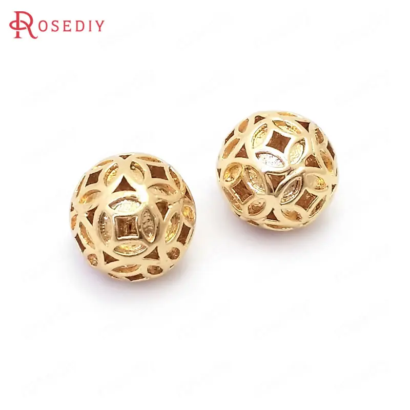 10PCS 10MM 18K Gold… - image