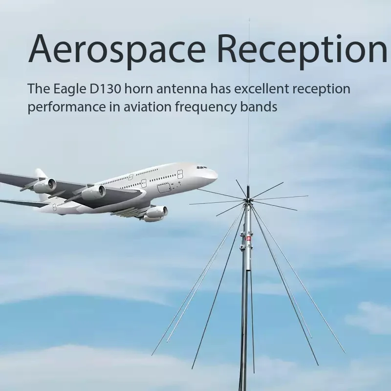 Discone Antenna 25-1300MHz Ultra Wideband Broadband 1.7m for Aviation Scanner Receiver