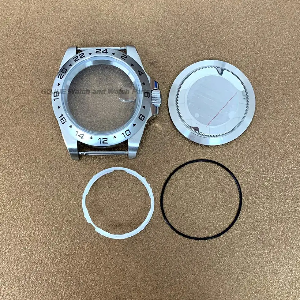 

40mm Stainless Steel Watch Case Watch Parts for Explorer II 8215 8205 2813 Movement Solid Back Cover Watch Replacements