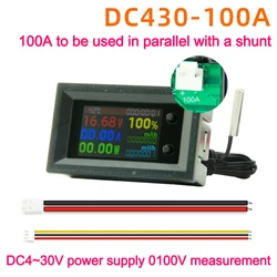 8 in1 Multifunction Tester DC4~30V 10A 50A 100A Digital Voltmeter Ammeter Voltage Current Power Energy Battery Electricity Meter