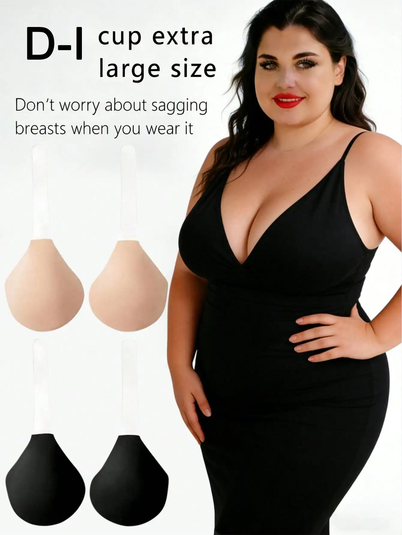 

1 пара самоклеящихся лифтовых подушечек для бюстгальтера больших размеров для бесшовной поддержки, многоразовые невидимые чашечки для нижнего белья и особых случаев