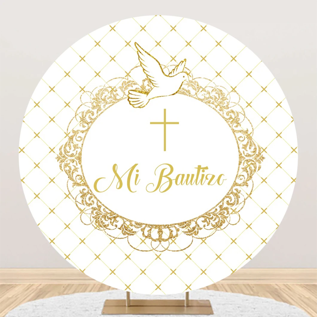 

Pigeon Cross White Theme First Holy Communion Circle Background for Kids Portrait Photography Decors Backdrops Studio Prop