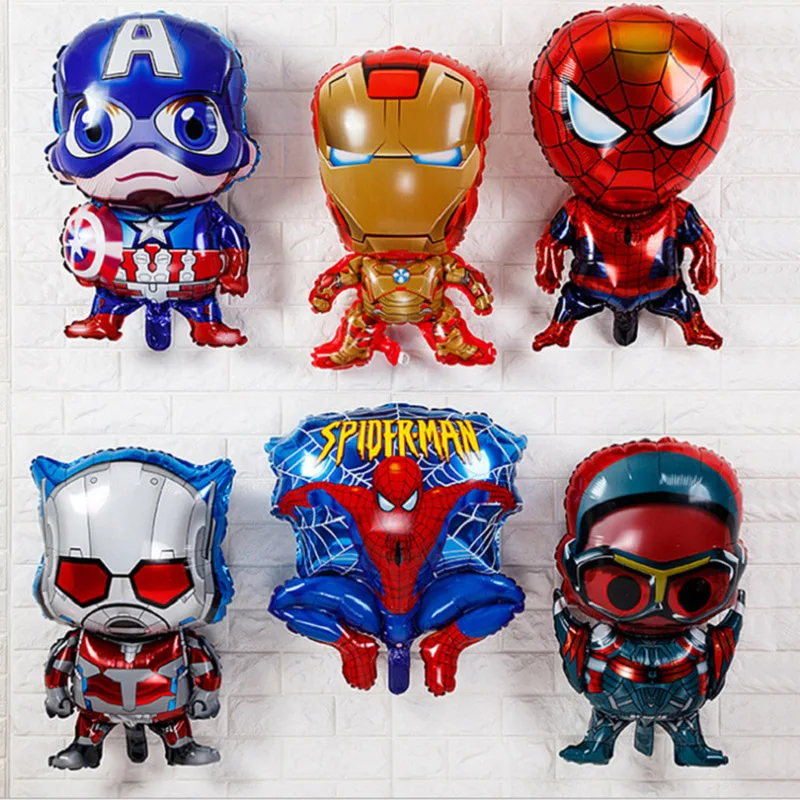 

50pcs Spiderman Captain America Hulk Foil Balloons for Boys Birthday Baby Shower Super HeroTheme Party Decorations