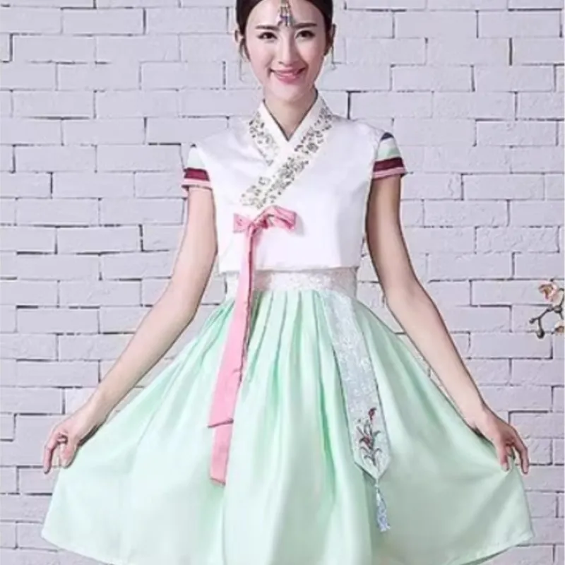 

New Traditional Lace Hanbok Korean Clothing Dance Photo Daily Short Sleeve Women's