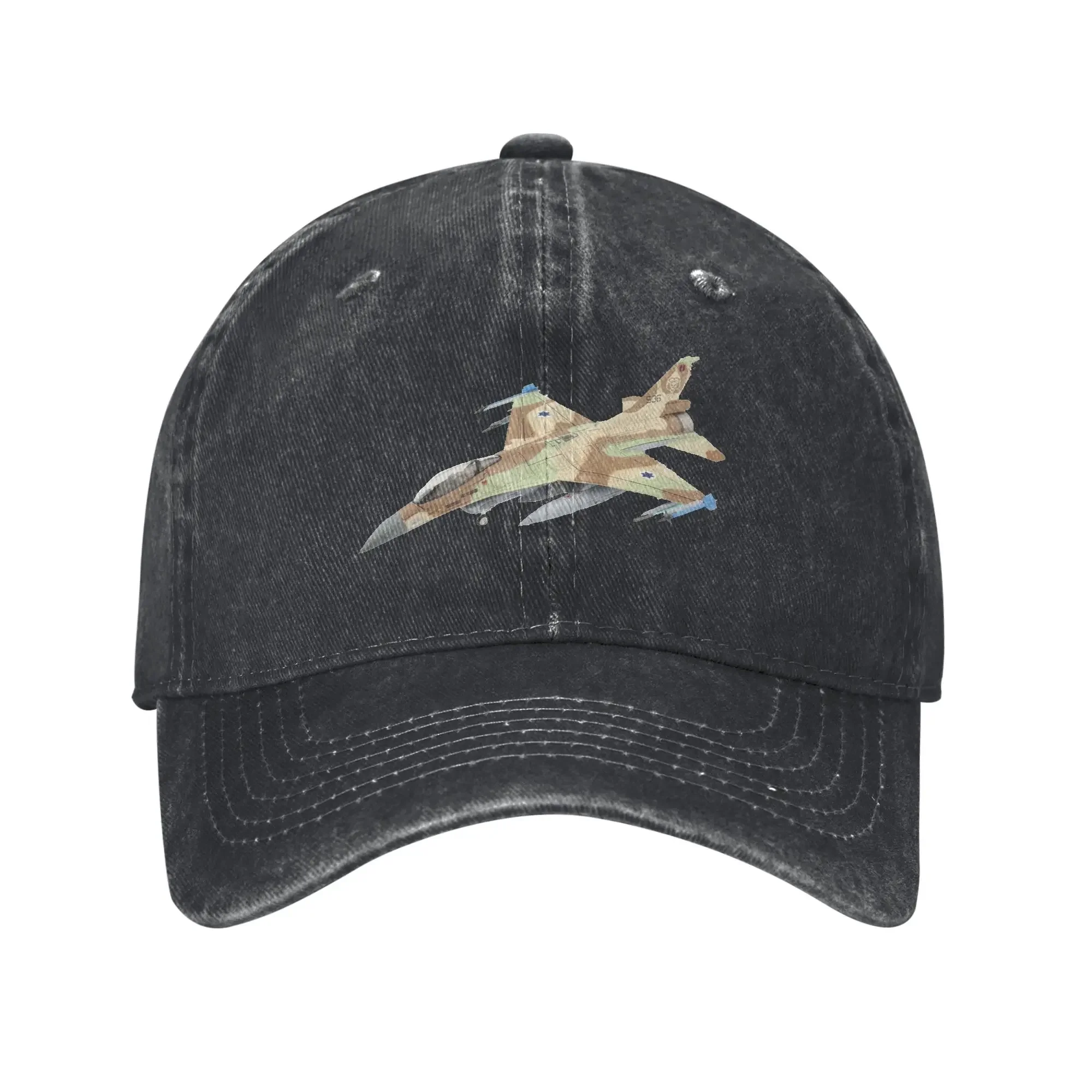 No.536 Exercise Blue Wings 101 Fighter F-16C Barak Retro Cowboy Washed Baseball Caps Male Denim Hats Womens Rock Peaked Cap