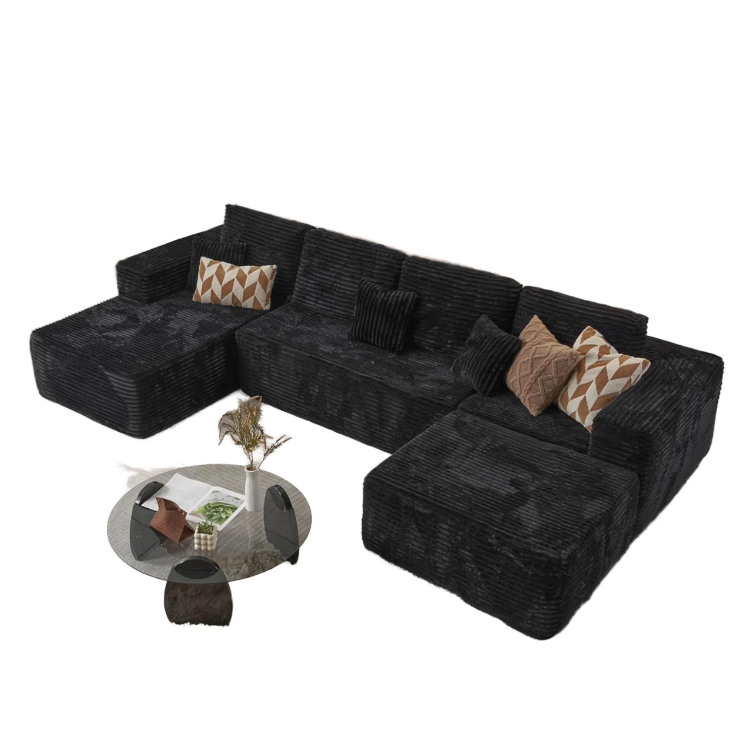 Wholesale Soft Fabric Pure Sponge Compression Square Sofa For Hotel Villa Vacuum Compression Packaging Restaurant Sofa Set
