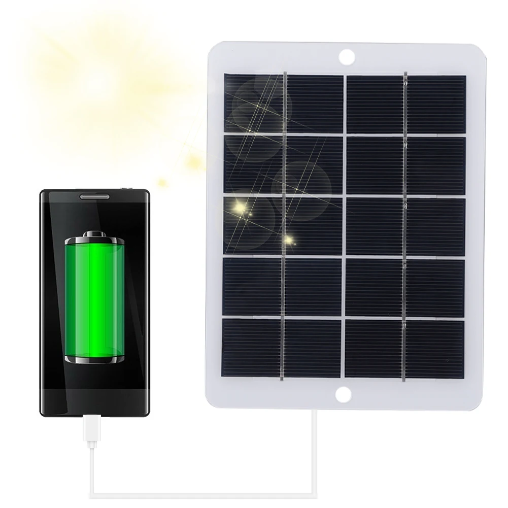 3W 5V Solar Panel Polysilicon Solar Panel High Conversion Efficiency Portable Solar Panel Charger Lightweight for Outdoor Use