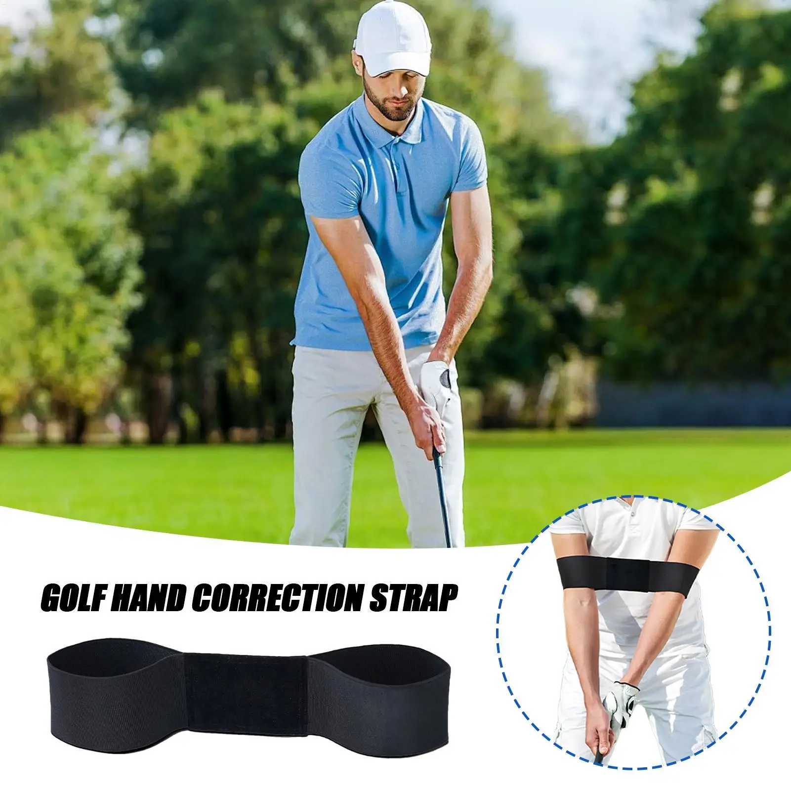 

Golf Training Aid Golf Swing Correcting Trainer Putting Green Practice Golfer Pose Correction Armband Attachment For Men Women