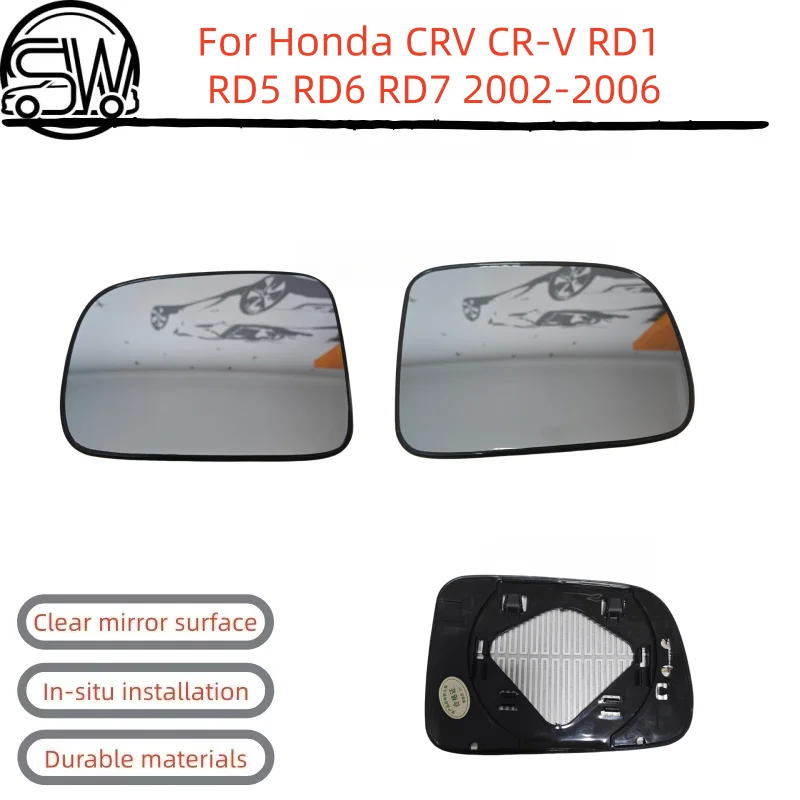 Car Wing Door Side Mirror With Heated Lens Exterior Rearview Mirror Glass For Honda CRV CR-V RD1 RD5 RD6 RD7 2002-2006
