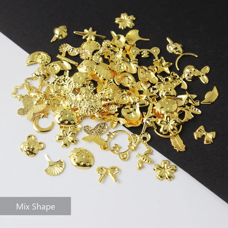 Metal Patches Nail Art Rhinestones 100/500Pcs Apply To DIY Decorate Manicure Phone Case 30 Styles