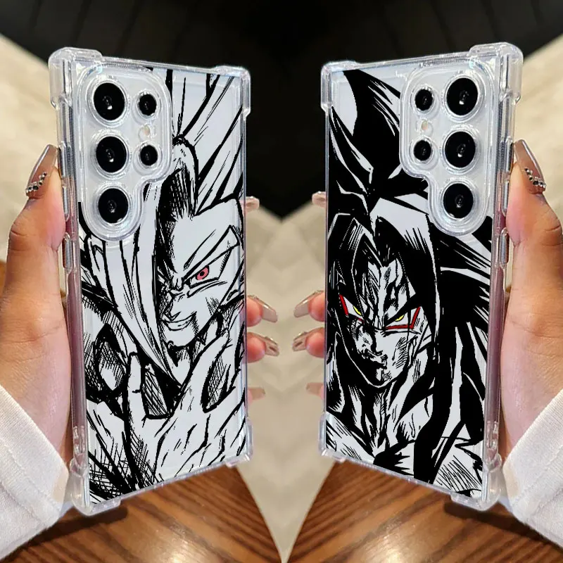 Phone Case For Samsung Galaxy S25 FE S26 S24 S23 S22 S21 S20 Ultra S26 Plus S25FE 5G Clear Cover Vegetto Son Goku Piccolo Anime