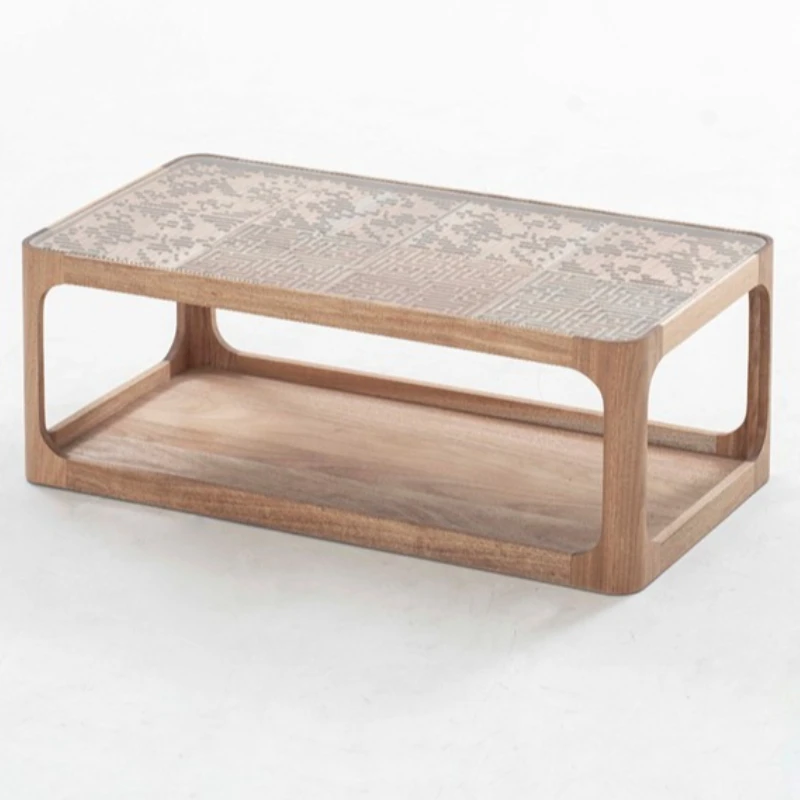 Solid wood logs, paint-free and environmentally friendly, modern art design, mortise and tenon craft coffee table