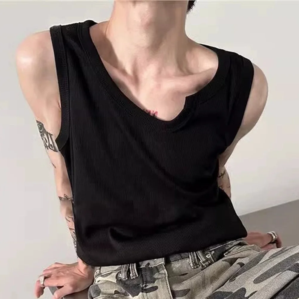 

Пляжная одежда Мужские топы на бретелях Модный повседневный топ без рукавов Обычная длина Без рукавов Дизайн Легкая стрейч