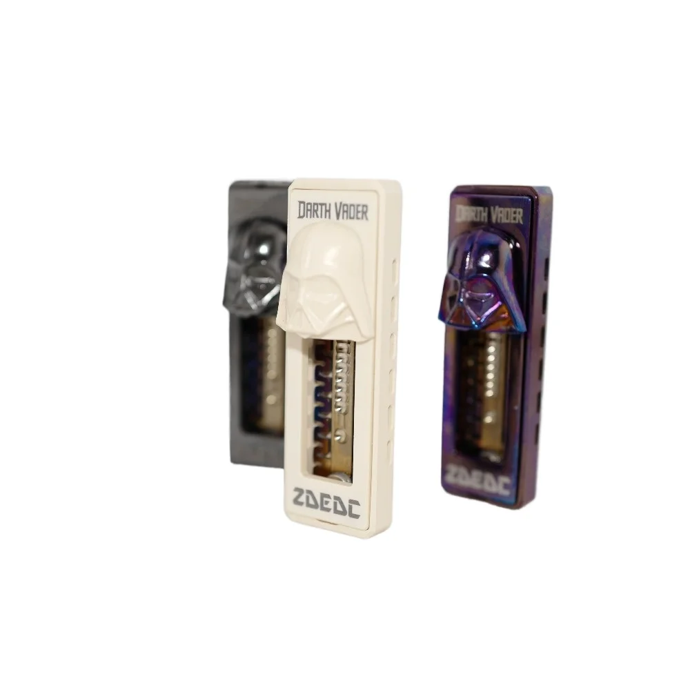 ZDEDC diapasón de Metal guerrero negro trinquete mecánico denso empuje directo yema del dedo tarjeta de empuje juguete de descompresión