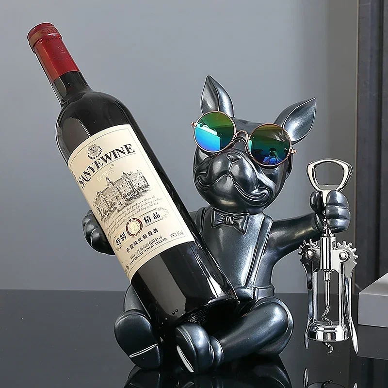 

Resin Dog Statue,Modern Desk Decoration Wine Rack,French Bulldog Figurines,Room Decor Aesthetic,Home Interior Decoration Items