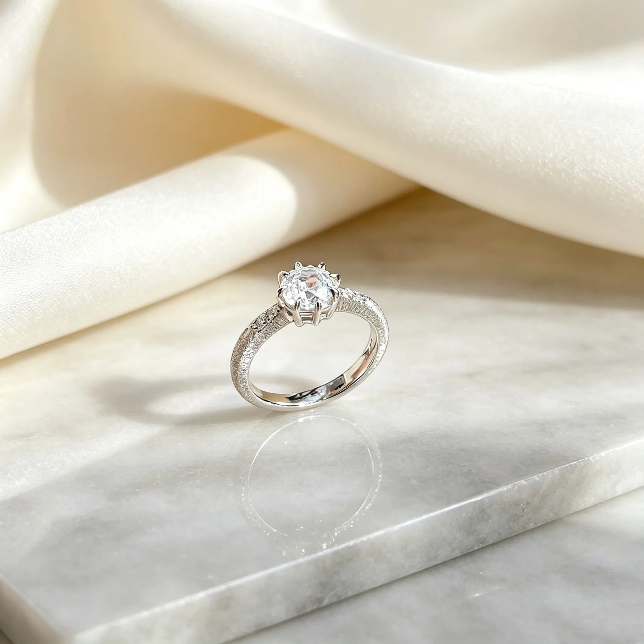 Retro 925 sterling silver octagonal millennium rose-cut ring Fashion high-carat diamond peony ring, specially designed for women