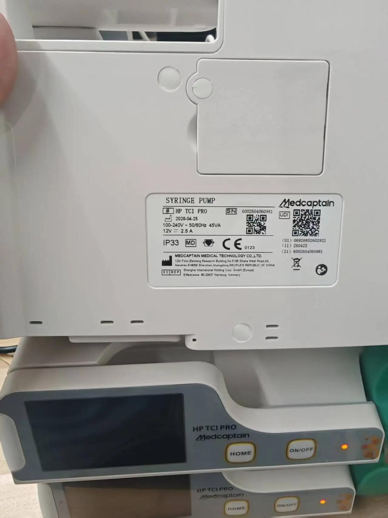 Original Medcaptain HP TCI pump with Eleveld mode