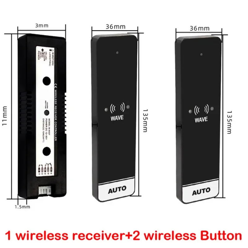 

Wireless 2.4G Infrared No Touch Exit Button Door Switch NO/NC/COM Auto Door Switch For Access Control System