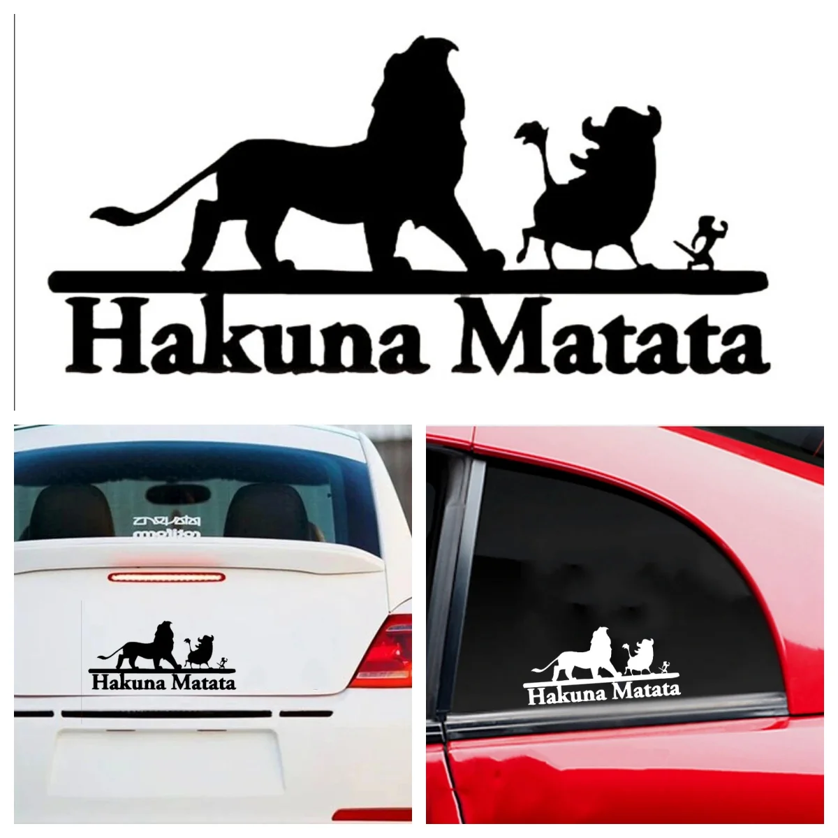 

Hakuna Matata Animal Car Stickers Auto Window Bumper Vinyl Decals Reflective Waterproof Motorcycle Body Fuel Tank Decoration