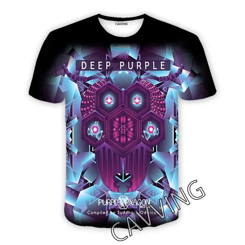 CAVVING 3D Printed Deep Purple Band Casual T-shirts Hip Hop Tee Shirts Harajuku Styles Tops Clothing for Men/women