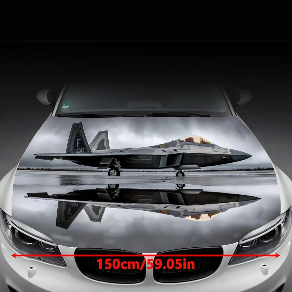 Desert - sea Sharp Shadow Fighter Pattern Car hood stickers, waterproof self-adhesive car vinyl stickers, car decoration protect