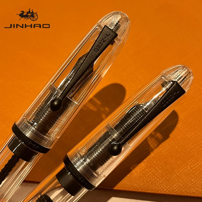 Jinhao 9019 Füllfederhalter Dadao Serie Transparent mit Schwarzem Rand Feine Spitze Großer Konverter Glattes Schreibgerät – Detail 5