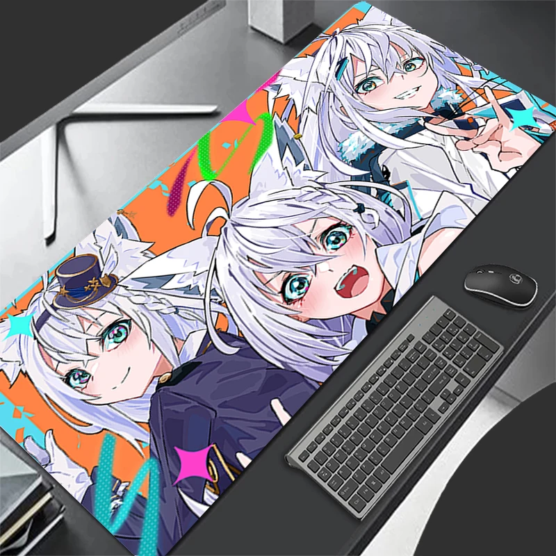 

Mousepad Computer Gaming Accessories H-hololive Shirakami Fubuki Keyboard Pad Office Rubber Mouse Pad Decoracion Desk Mouse Mat