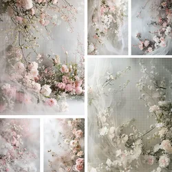 Mehofond Photography Background Pink Blossoms Floral Tulle Adult Birthday Wedding Maternity Portrait Decor Backdrop Photo Studio