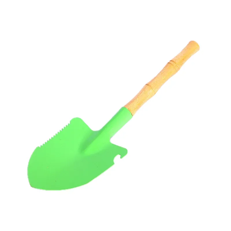 Bamboo Handle Colorful Beach Shovel - Kids Gardening Tool For Sand Digging Planting