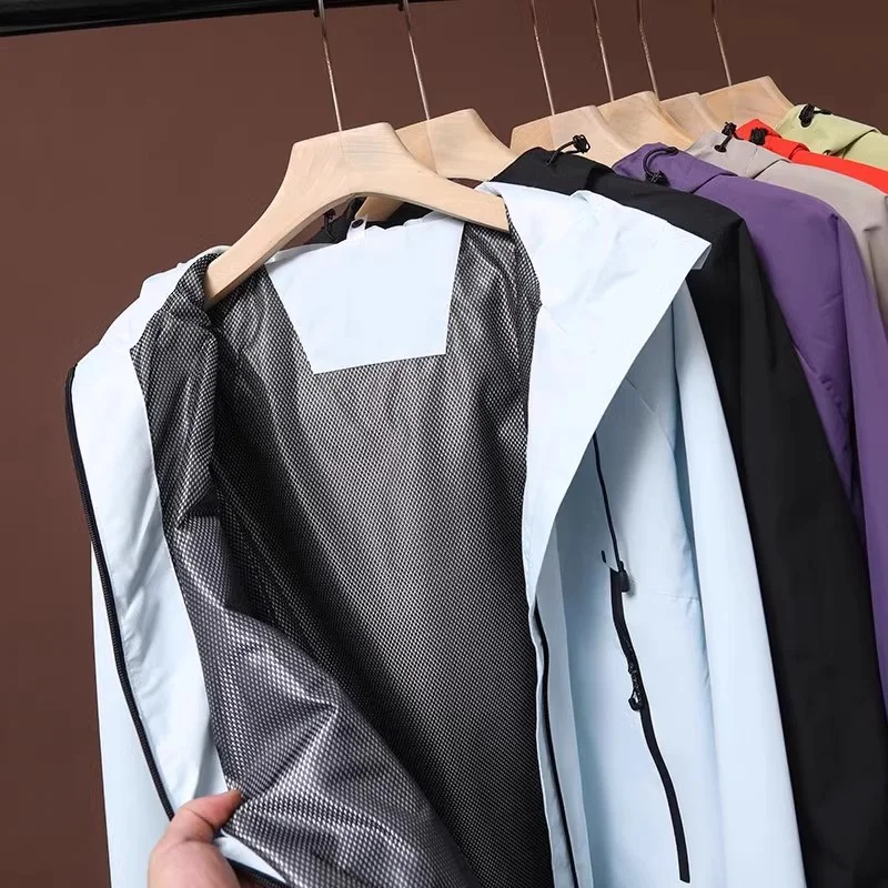 Real Shoot-Chaqueta deportiva para exteriores para hombre y mujer, ropa para parejas, resistente al viento, protector solar, Abrigo con capucha, ropa de abrigo holgada de gran tamaño