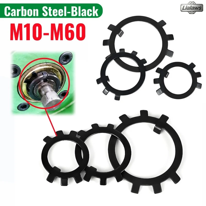 Black Lock Washers Retaining Stop Washer For Slotted Round Nut M10 M12 M14 M16 M18 M20 M22 M24 M25 M27 M30 M33 M36 M39 M40~M60