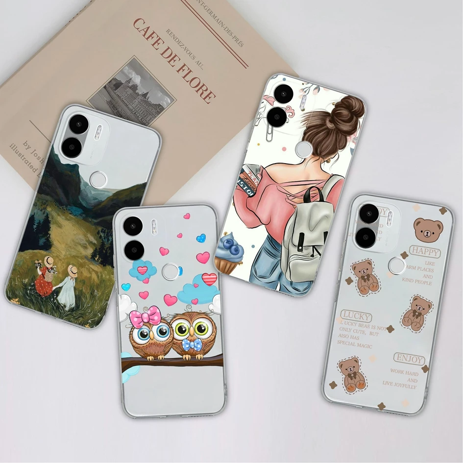 For Xiaomi Poco C51 Case C50 Cover Luxury Transparent Shockproof Silicone Soft Bumper Butterfly For Xiaomi Poco C 51 C 50 Fundas