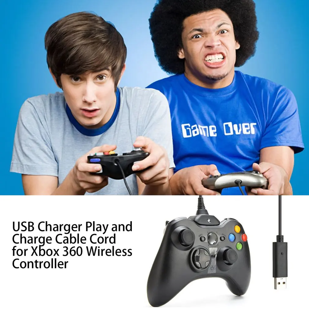 For XBOX360 Game Controller with USB Charging Cable Wireless Charger Cable Cord Game Controller Game Accessories Dropshipping