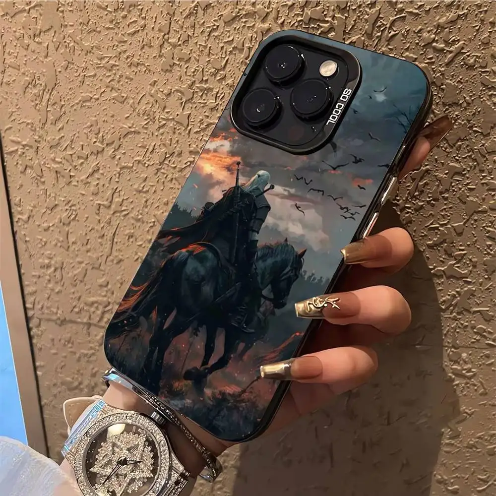 حافظة هاتف Game T-The Witcher 3 لهاتف iPhone 17,16,15,14,13,12,X,8,Pro,Max,Plus,E,SE4,Air,Mini IMD أسود غير لامع #2