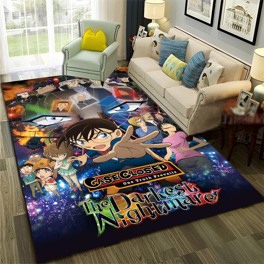 3D Detective Conan Anime Cartoon HD Carpet Rug for Home Living Room Bedroom Sofa Doormat Decor,Child Area Rug Non-slip Floor Mat