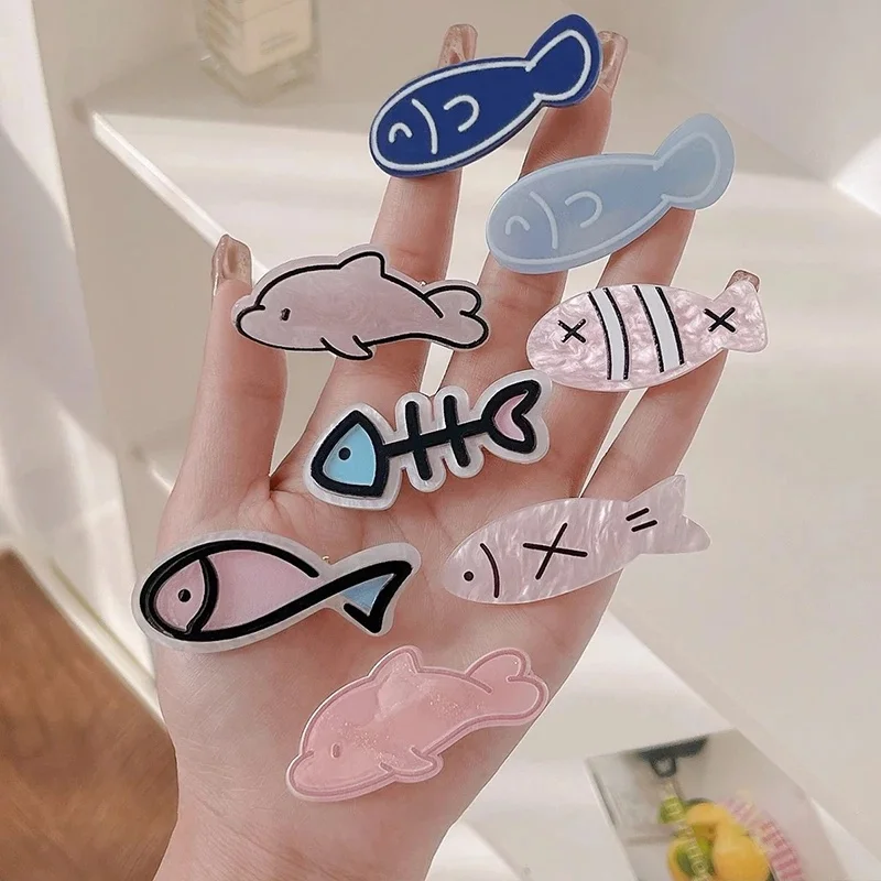 Japanese Cute Little Fish Bone Hairpin Girls' Bangs Clip Broken Hair Clip Student Original Fun Clip Hair Clips Headwear