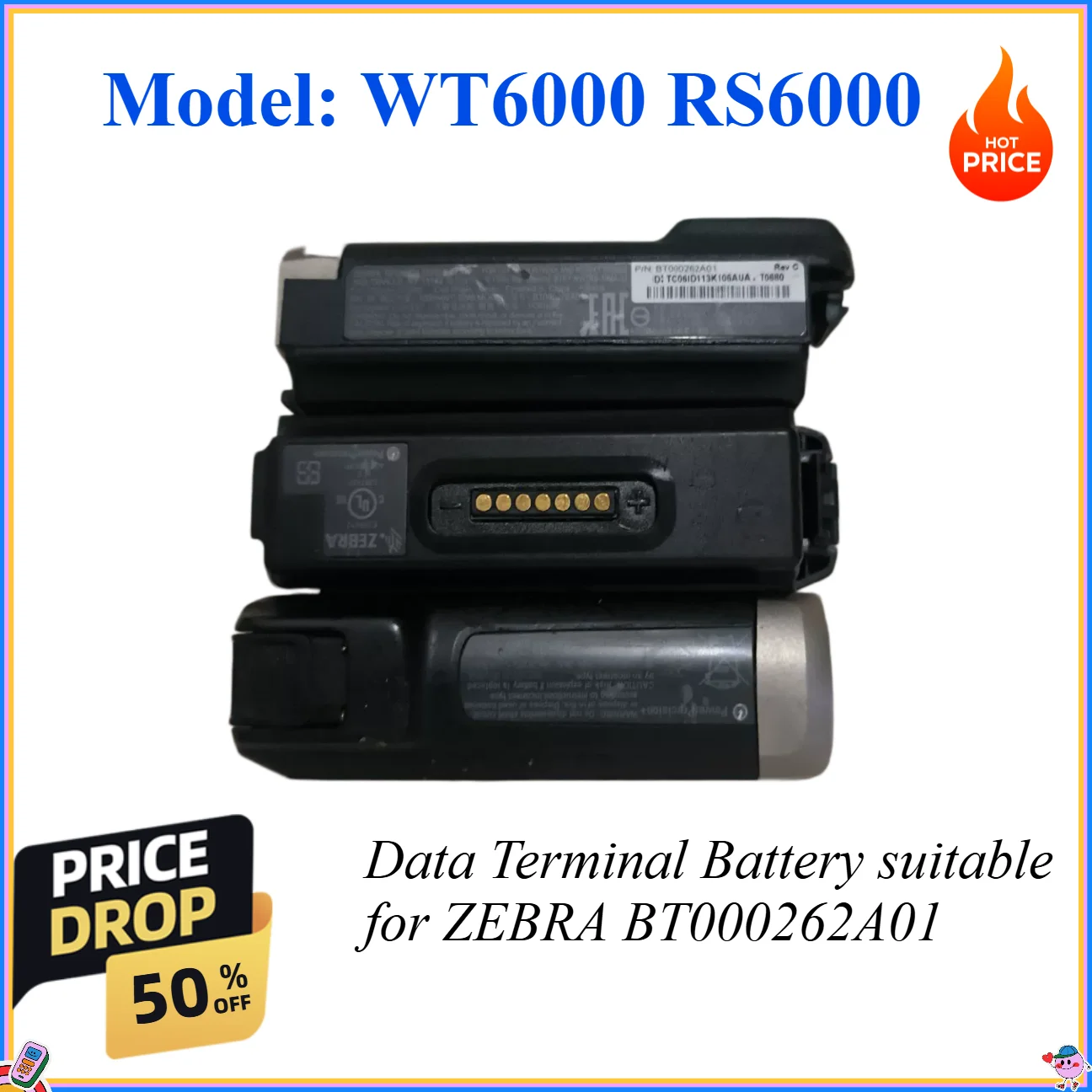 

Data Terminal Battery suitable for ZEBRA BT000262A01 WT6000 RS6000