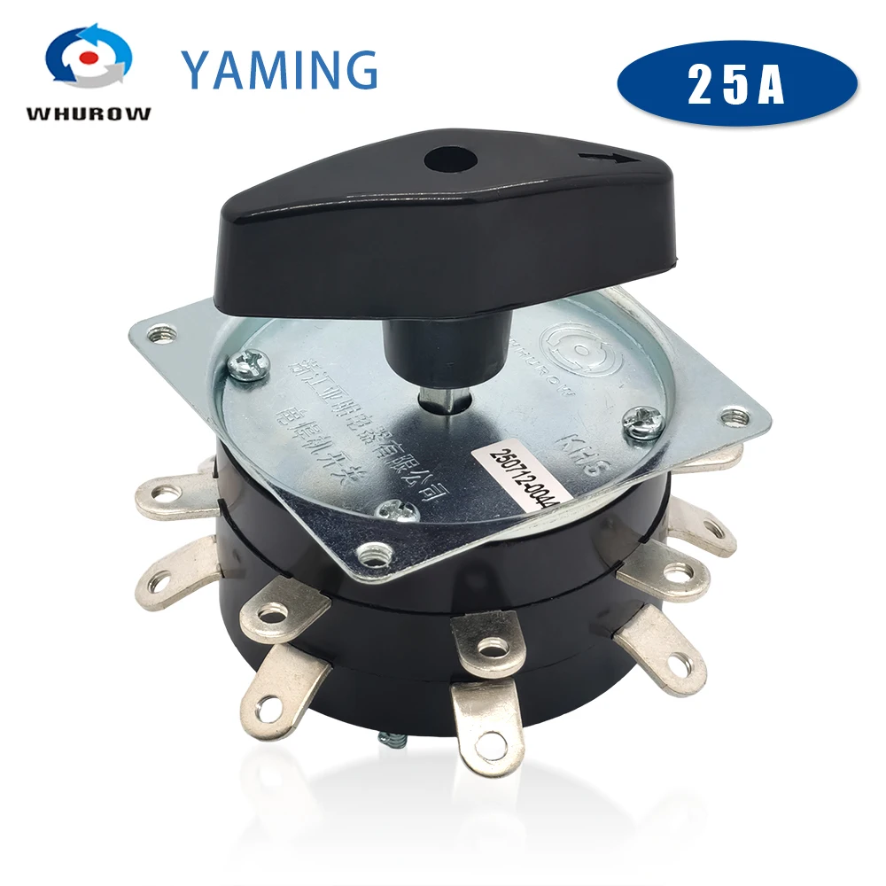 KDH-25/2*8 Welding Machine Rotary Switch Eight Positions 2 Levels 16 Brass Pins 25A Welder Changeover Selector