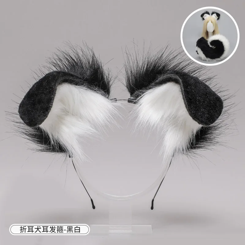 2Pcs/set Shepherd Dog Ear Hairband Tail Shiba Lnu Ear Plush Animal Dog Role Playing Cosplay Accessories Pet Puppy Ear Tail - view 4