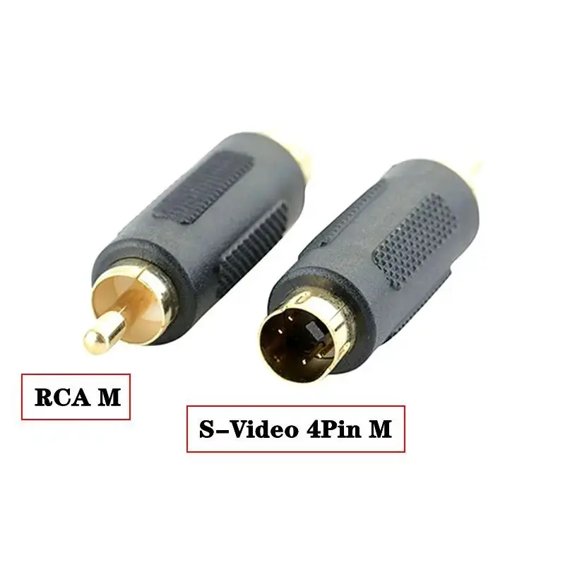 S-Video 4-Core Male Female Head to Lotus Male Female AV to SV Video Head Gold-Plated S Terminal to RCA Audio and Video Adapter