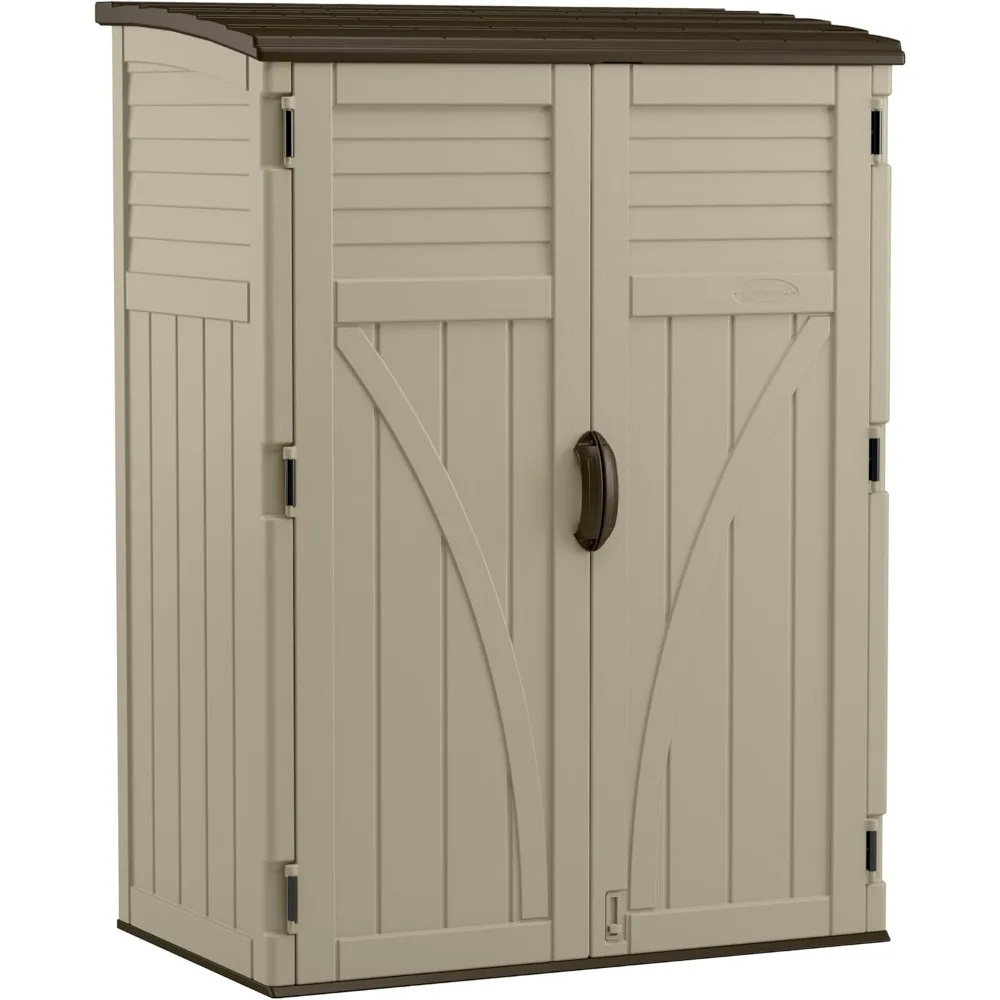 

Large Capacity Vertical Storage Shed with Durable Plastic Walls and Spacious Outdoor Storage