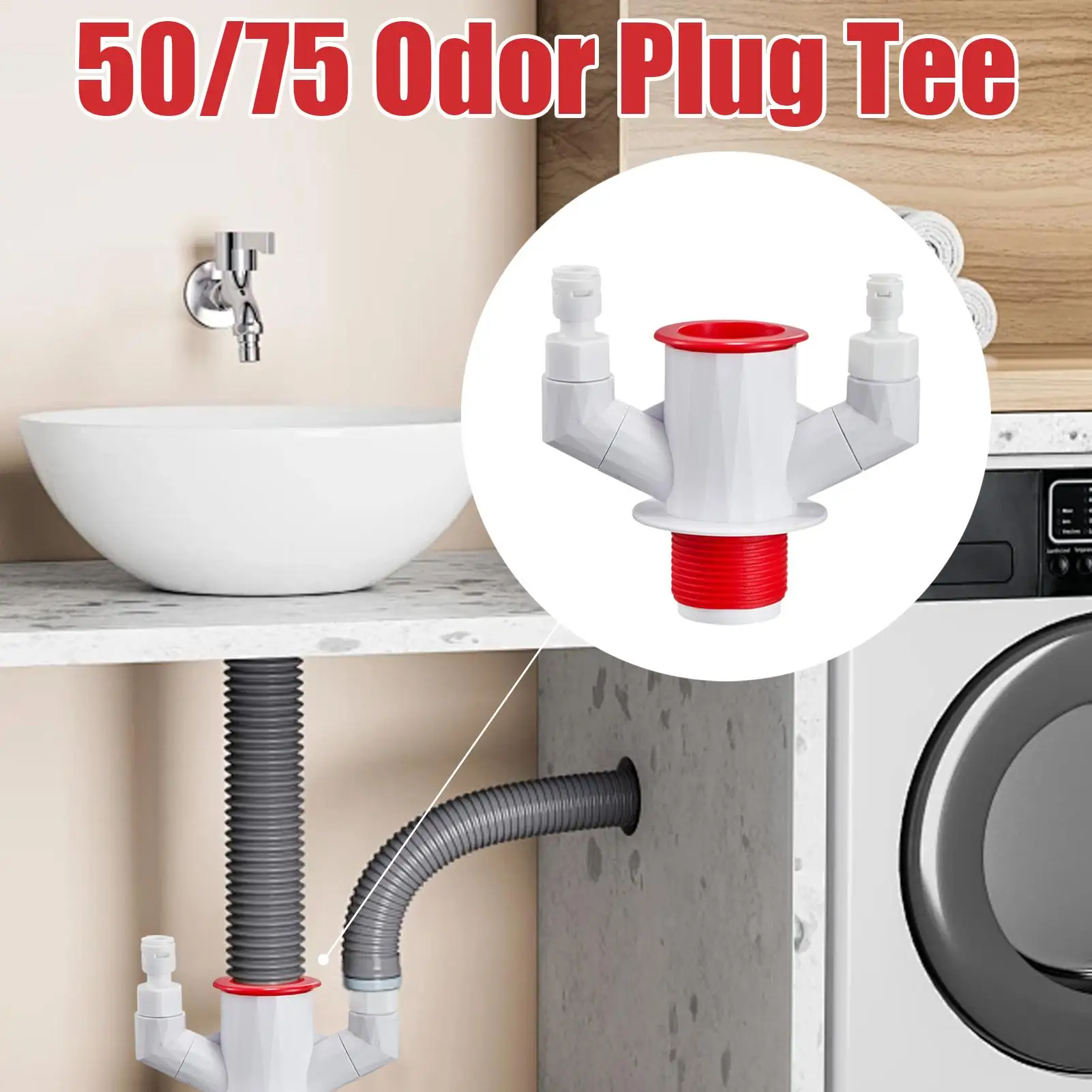 المطبخ المجاري تيز 3-Way مكافحة انسداد موصل المطبخ تيز المشتركة للعائلة الأصدقاء داخلي الحمام بالوعة غسالة صحون #4