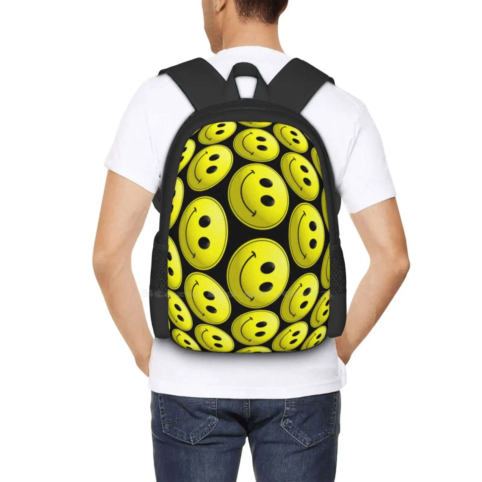 Acid Warp Design 3D Print Design Backpack Student Bag Acid Warp Sookiesooker Designs Face 60S 80S Trance Trippy Tripping Lsd