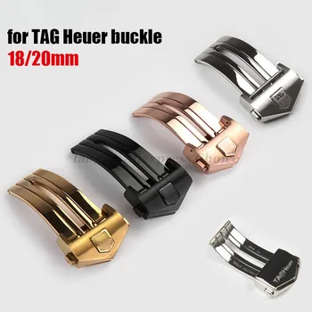 Watch Buckle for TAG Heuer Calera Strap 18mm 20mm Stainless Steel Folding Clasps Double Button for Leather Silicone Watchbands