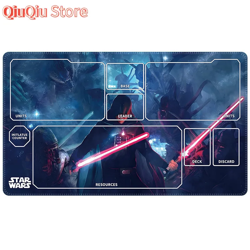 60x35x0,2cm Star WarsUnlimited TCG DIY Zubehör SPIEL Karte PlayMat Overlock Black Warrior Mandalorianer Sammlung Geschenk Spielzeug