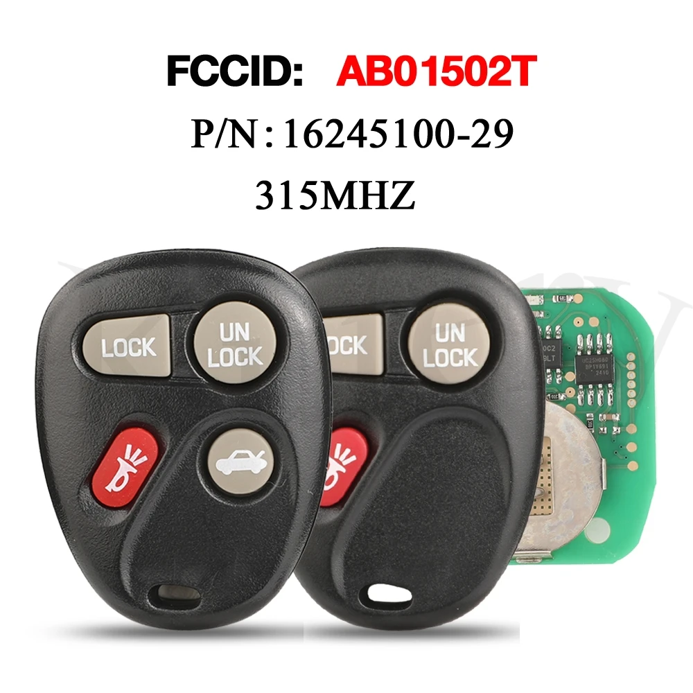 Jingyuqin 3/4 أزرار 315MHz AB01502T مفتاح السيارة عن بعد لشروليه لومينا جي إم سي بويك سكايلارك إسكاليد كامارو كاديلاك بونتياك