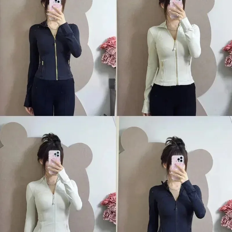

2026 Cropped Defines Jacket Spring Autumn Tight-fitting Thin Sportswear Training Running Gym Yoga Cardigan Coat