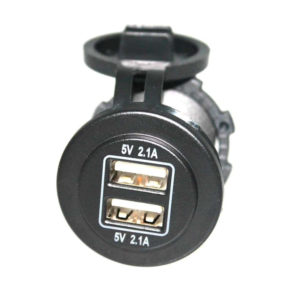 

Waterproof Car Motorcycle Dual USB Ports 2.1a Blue Light Socket for Vehicle Power Outlet Fast Charging