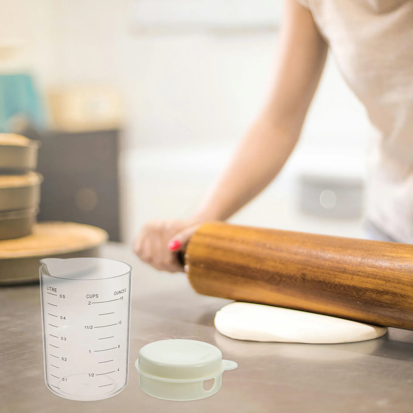 

Reusable Clear Measuring Cup Lid Milk Coffee Baking Measuring Cup Household Kitchen Graduated Tool Kitchen Baking Tools